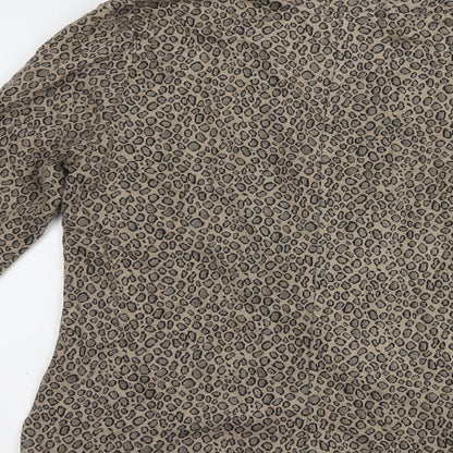 George Womens Beige Animal Print  Jacket Blazer Size 12  Button