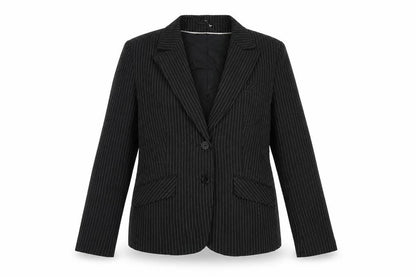 Dorothy Perkins Womens Black Striped  Jacket Blazer Size 12  Button