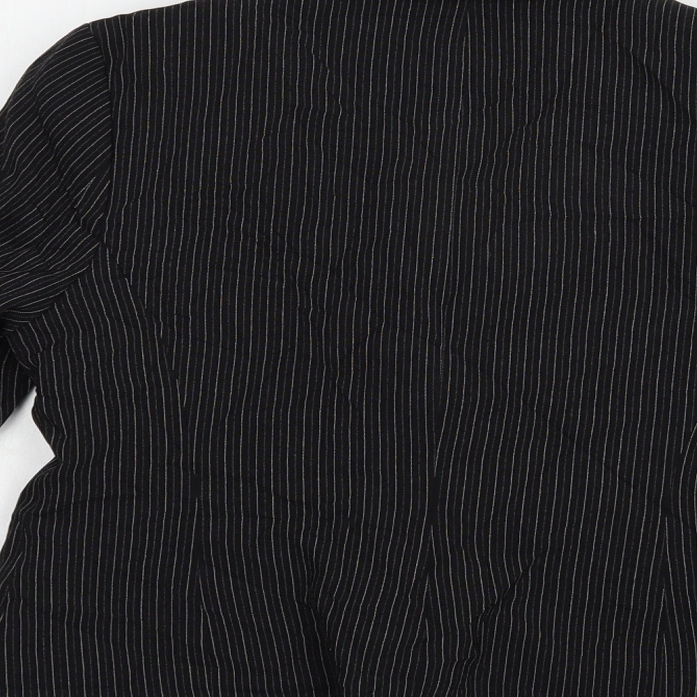 Dorothy Perkins Womens Black Striped  Jacket Blazer Size 12  Button