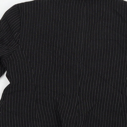 Dorothy Perkins Womens Black Striped  Jacket Blazer Size 12  Button