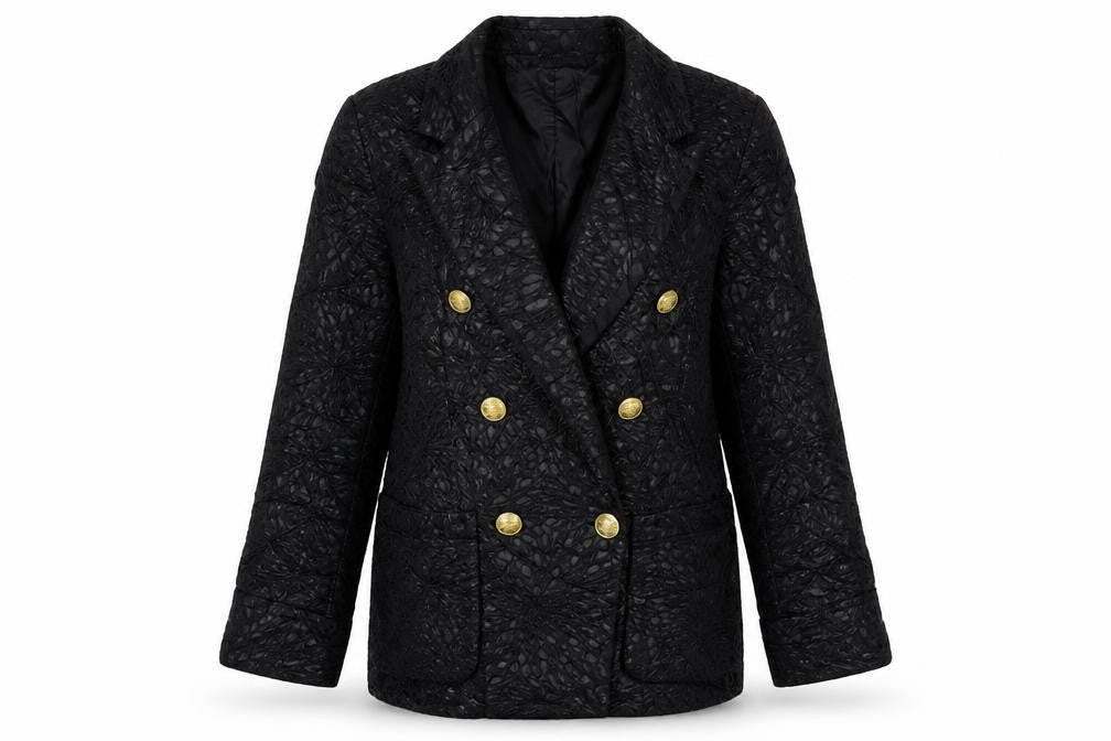 Joanna Hope Womens Black Floral  Jacket Blazer Size 14