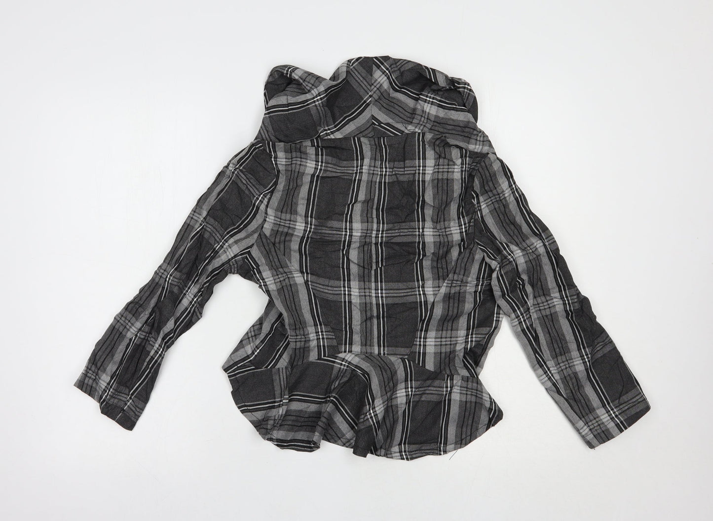 Ribbon Womens Grey Plaid  Jacket Blazer Size 10  Zip