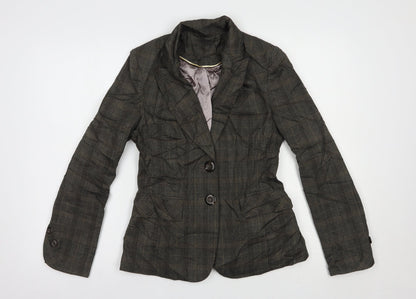 F&F Womens Grey Plaid  Jacket Blazer Size 10  Button
