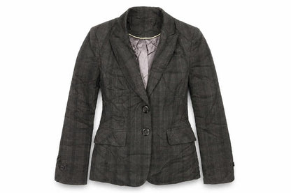 F&F Womens Grey Plaid  Jacket Blazer Size 10  Button