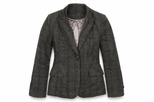 F&F Womens Grey Plaid  Jacket Blazer Size 10  Button