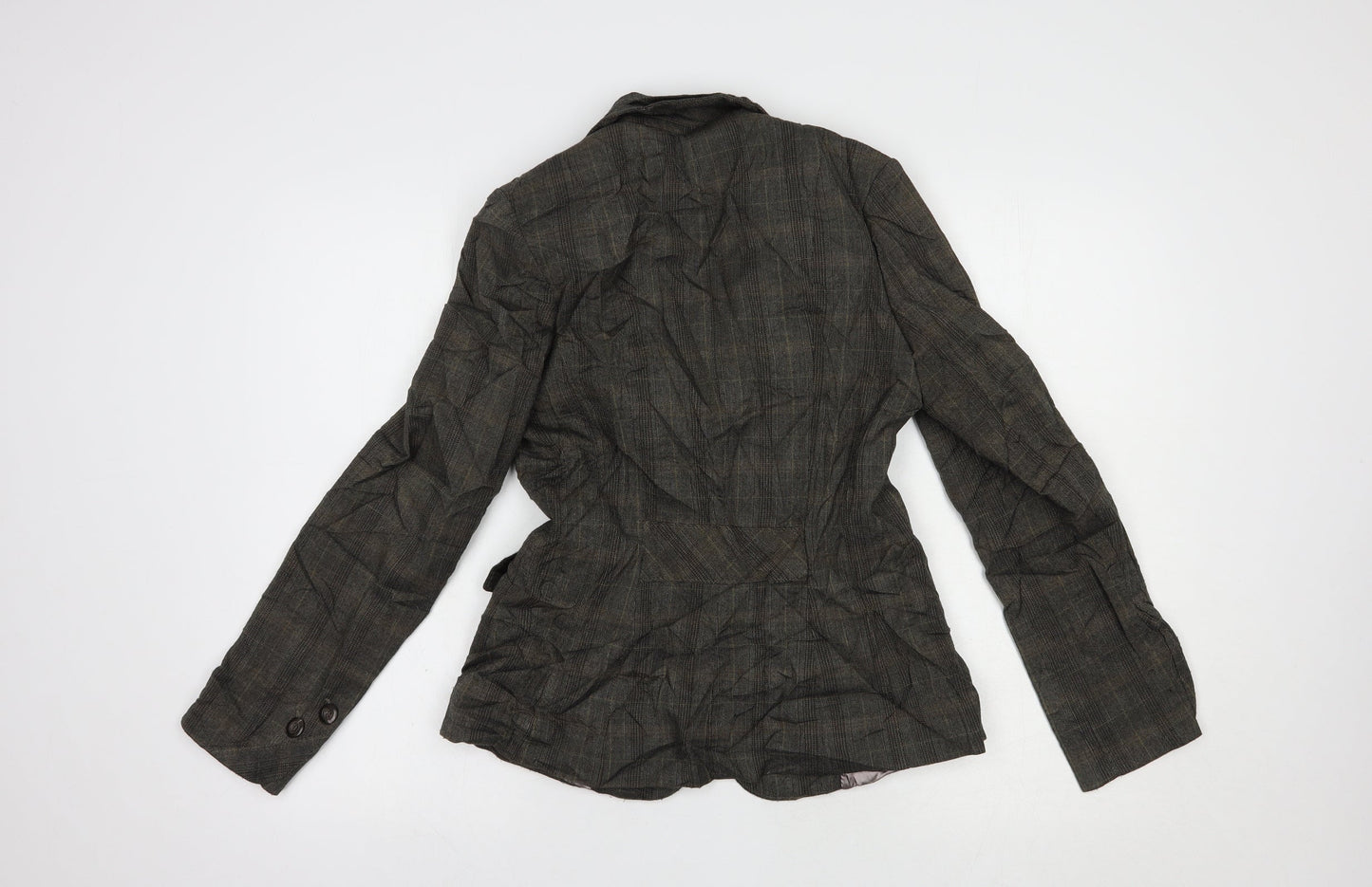 F&F Womens Grey Plaid  Jacket Blazer Size 10  Button