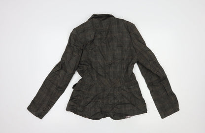 F&F Womens Grey Plaid  Jacket Blazer Size 10  Button
