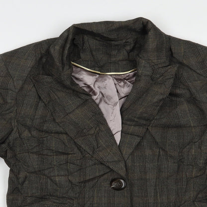 F&F Womens Grey Plaid  Jacket Blazer Size 10  Button