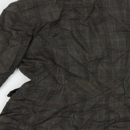 F&F Womens Grey Plaid  Jacket Blazer Size 10  Button