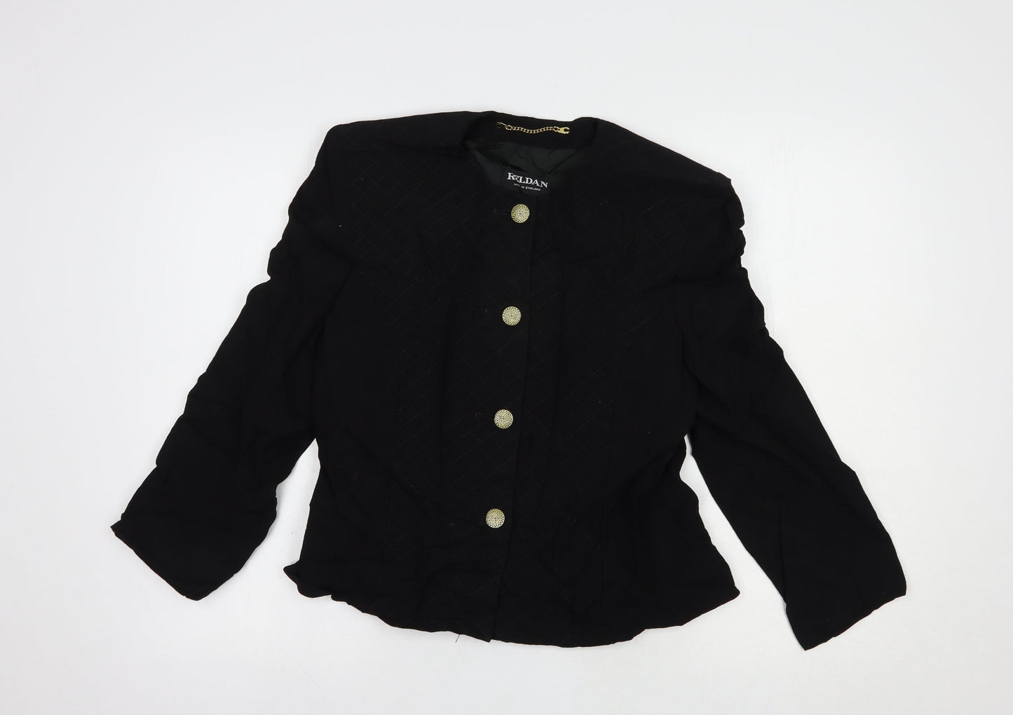 Reldan Womens Black   Jacket Blazer Size 14  Button