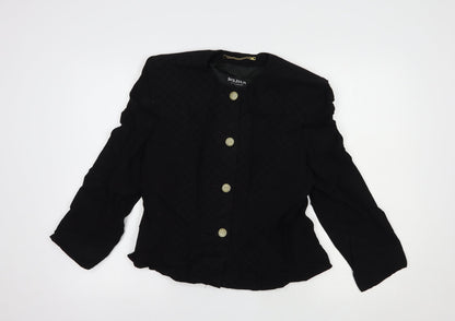 Reldan Womens Black   Jacket Blazer Size 14  Button
