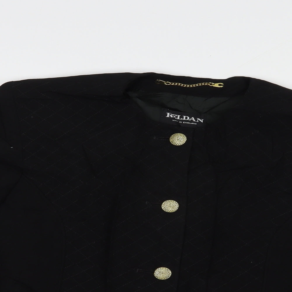 Reldan Womens Black   Jacket Blazer Size 14  Button