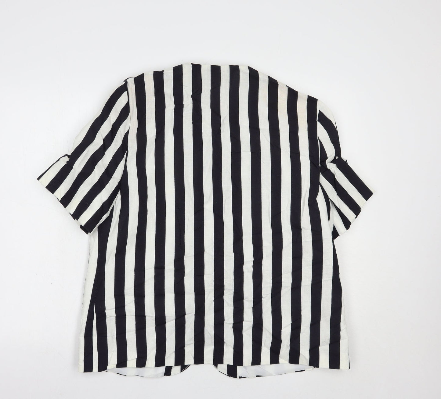Variations Womens Black Striped  Jacket Blazer Size L  Button