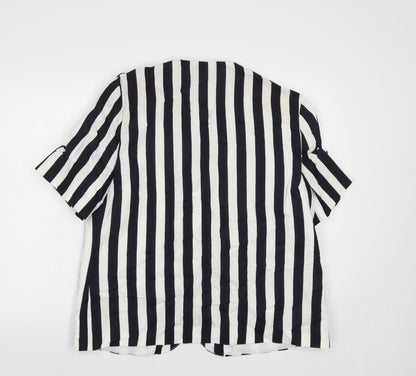 Variations Womens Black Striped  Jacket Blazer Size L  Button