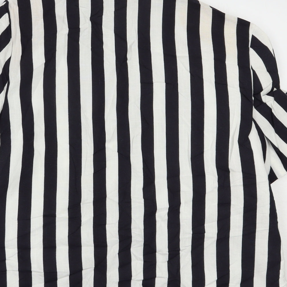 Variations Womens Black Striped  Jacket Blazer Size L  Button