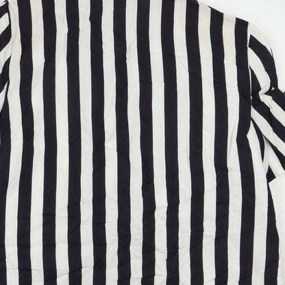 Variations Womens Black Striped  Jacket Blazer Size L  Button