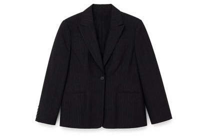 Atmosphere Womens Black Striped  Jacket Blazer Size 16  Button