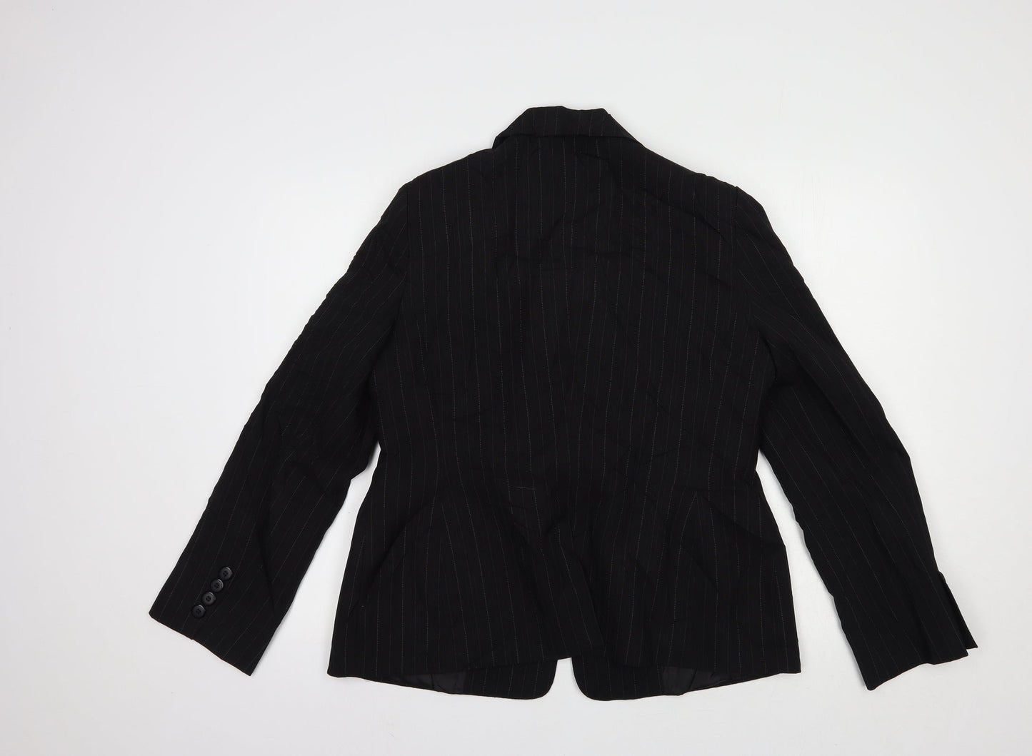 Atmosphere Womens Black Striped  Jacket Blazer Size 16  Button