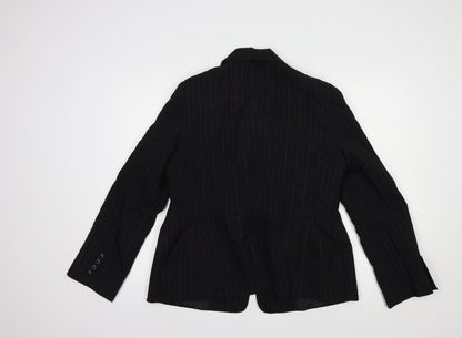 Atmosphere Womens Black Striped  Jacket Blazer Size 16  Button