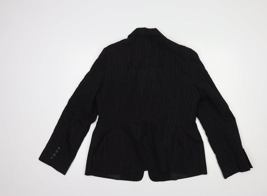 Atmosphere Womens Black Striped  Jacket Blazer Size 16  Button