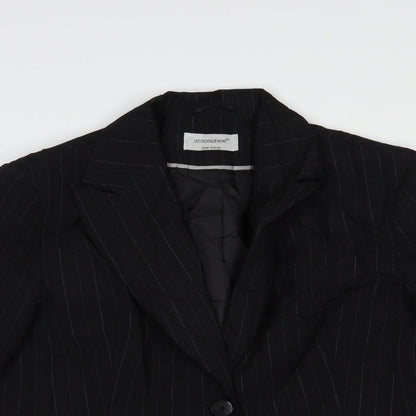 Atmosphere Womens Black Striped  Jacket Blazer Size 16  Button