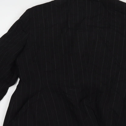 Atmosphere Womens Black Striped  Jacket Blazer Size 16  Button