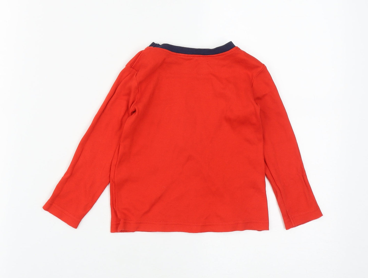 Dunnes Boys Red  Cotton Basic Casual Size 18-24 Months Round Neck  - COOL DUDE