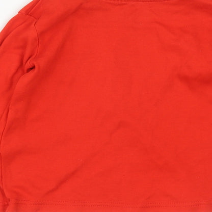 Dunnes Boys Red  Cotton Basic Casual Size 18-24 Months Round Neck  - COOL DUDE
