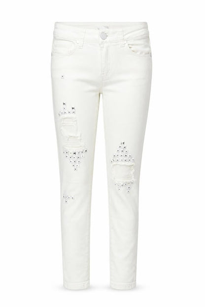 Womens UK Size S Preworn Regular Fit Straight White Jeans