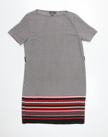 Primark Womens Multicoloured Geometric Polyester A-Line  Size 8  Round Neck