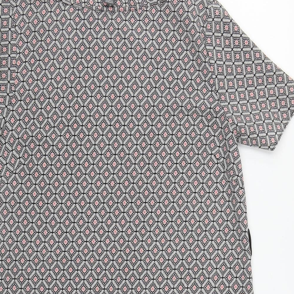 Primark Womens Multicoloured Geometric Polyester A-Line  Size 8  Round Neck