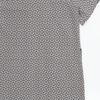 Primark Womens Multicoloured Geometric Polyester A-Line  Size 8  Round Neck