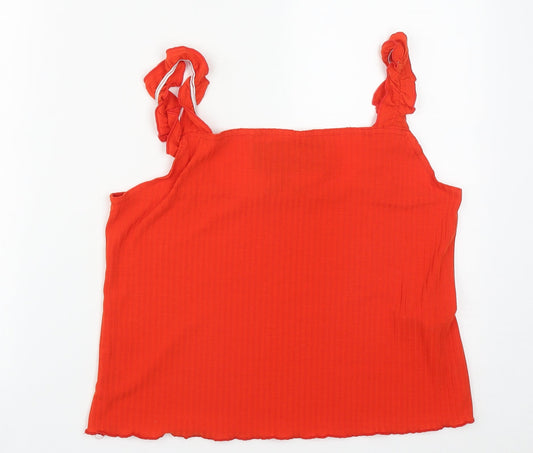 Womens UK Size 18 New Look Orange Cropped Tank