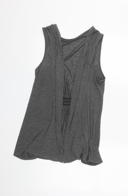 Soon Womens Grey V-Neck  Polyester Cape Jumper Size 16   - Waistcoat Style