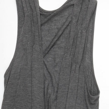 Soon Womens Grey V-Neck  Polyester Cape Jumper Size 16   - Waistcoat Style