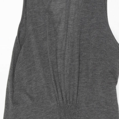 Soon Womens Grey V-Neck  Polyester Cape Jumper Size 16   - Waistcoat Style