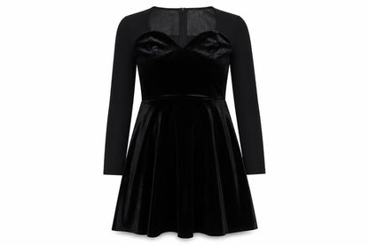 Boohoo Womens Black  Polyester Fit & Flare  Size 10  V-Neck Zip