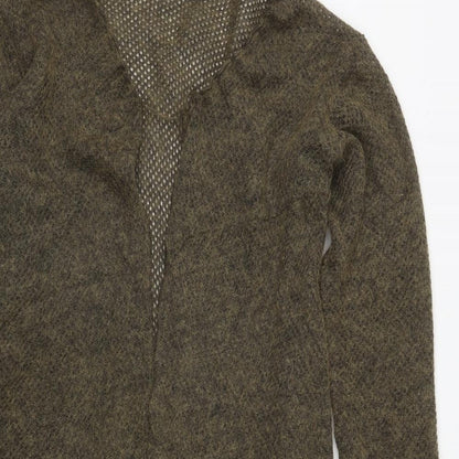 Imagination Womens Green V-Neck  Acrylic Cardigan Jumper Size L