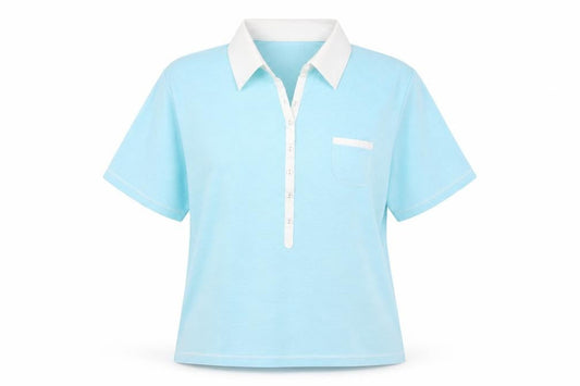 Fabrizo Womens Blue  Polyester Basic Polo Size XL Collared