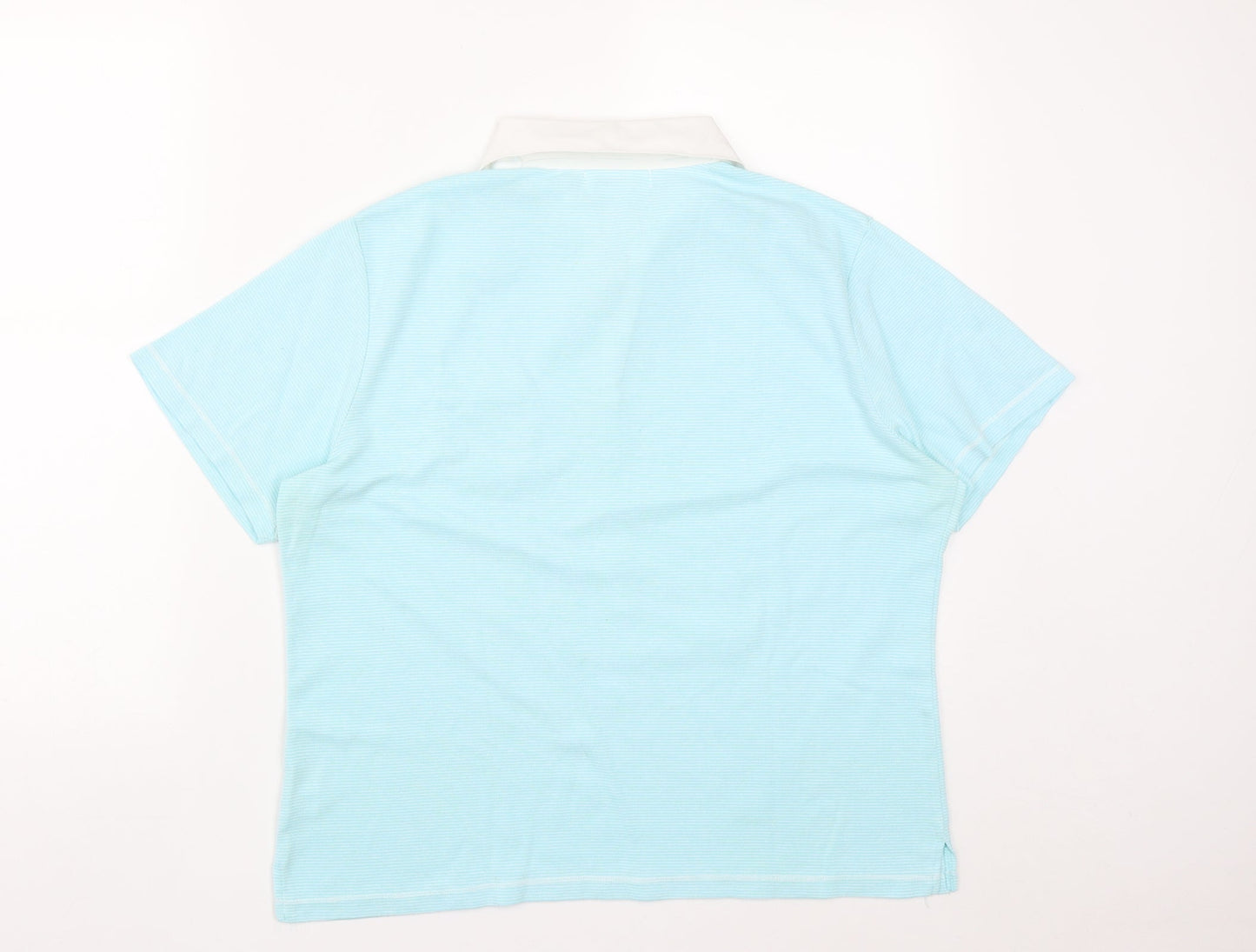 Fabrizo Womens Blue  Polyester Basic Polo Size XL Collared