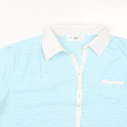 Fabrizo Womens Blue  Polyester Basic Polo Size XL Collared