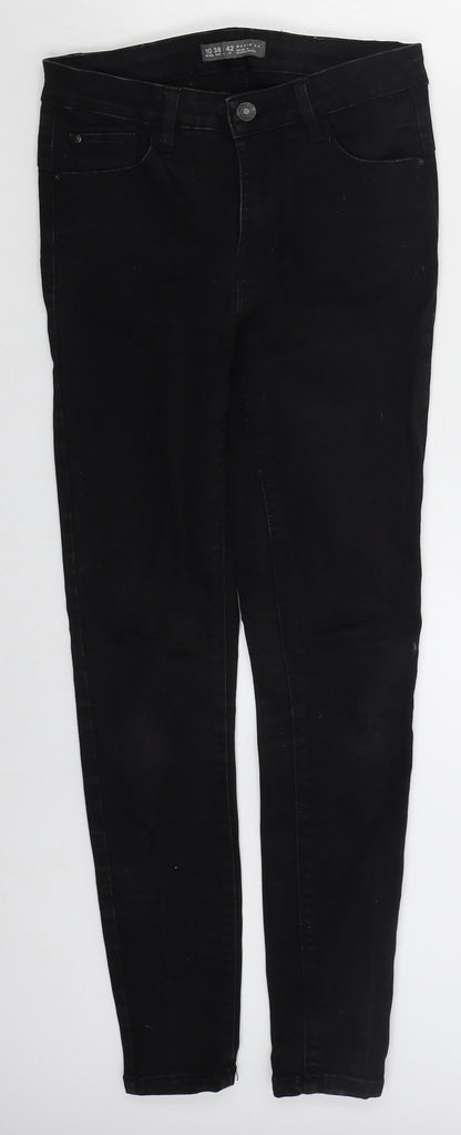 Denim Co Womens Black  Cotton Skinny Jeans Size 10 L27 in Regular Button