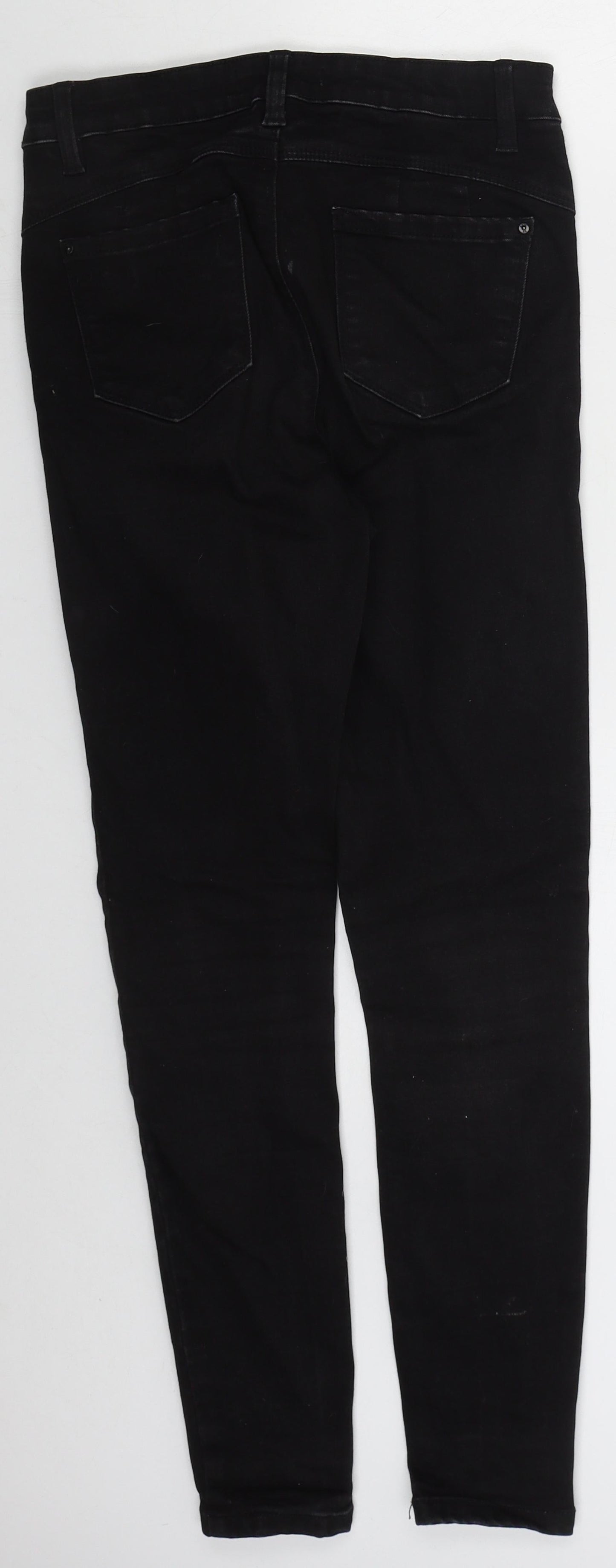 Denim Co Womens Black  Cotton Skinny Jeans Size 10 L27 in Regular Button