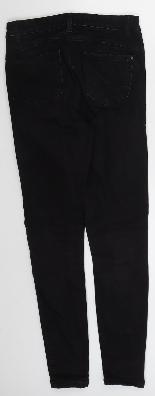 Denim Co Womens Black  Cotton Skinny Jeans Size 10 L27 in Regular Button