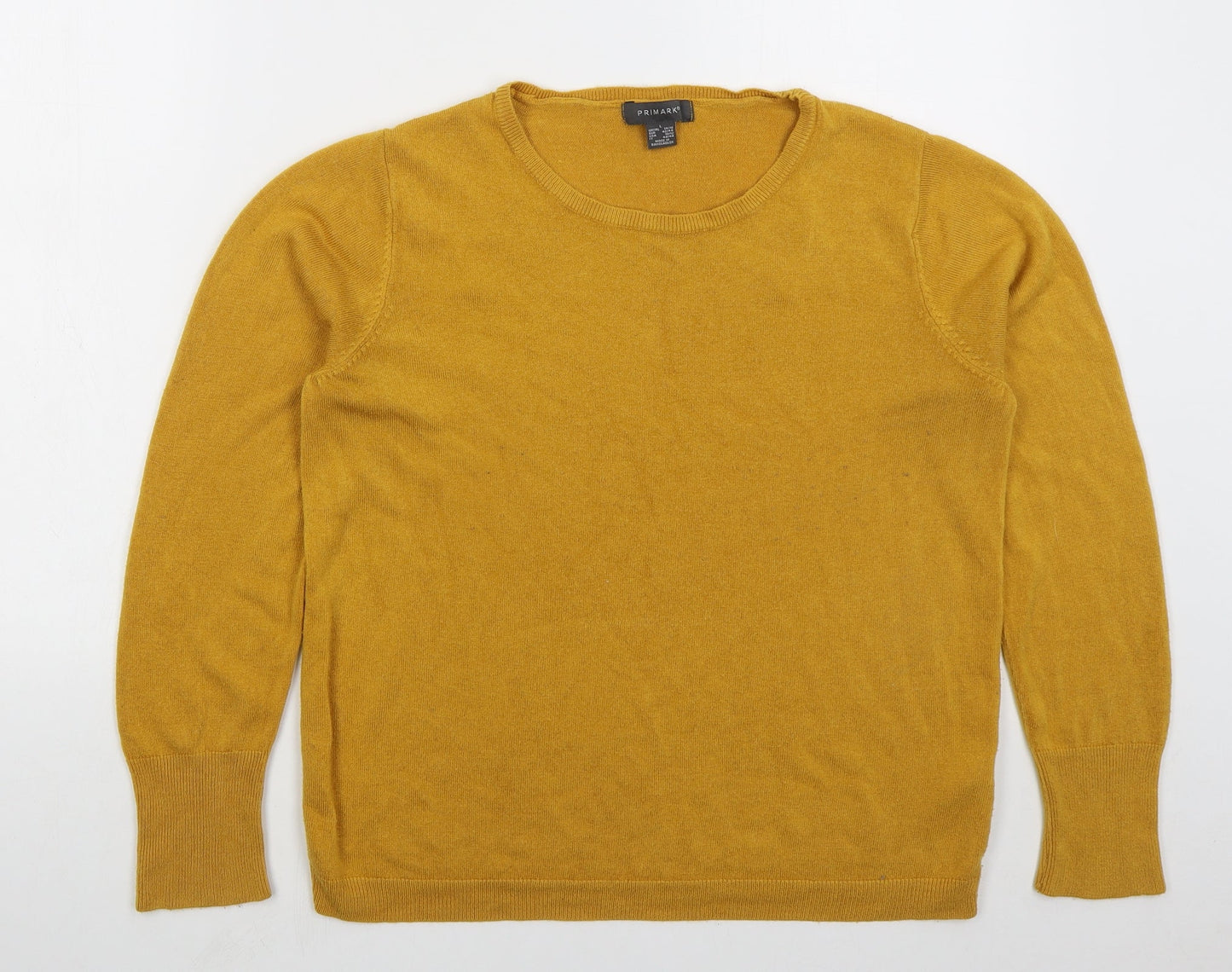 Primark Womens Orange Crew Neck  Acrylic Pullover Jumper Size 14