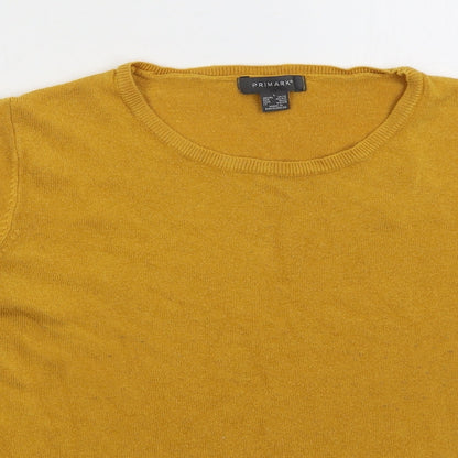 Primark Womens Orange Crew Neck  Acrylic Pullover Jumper Size 14