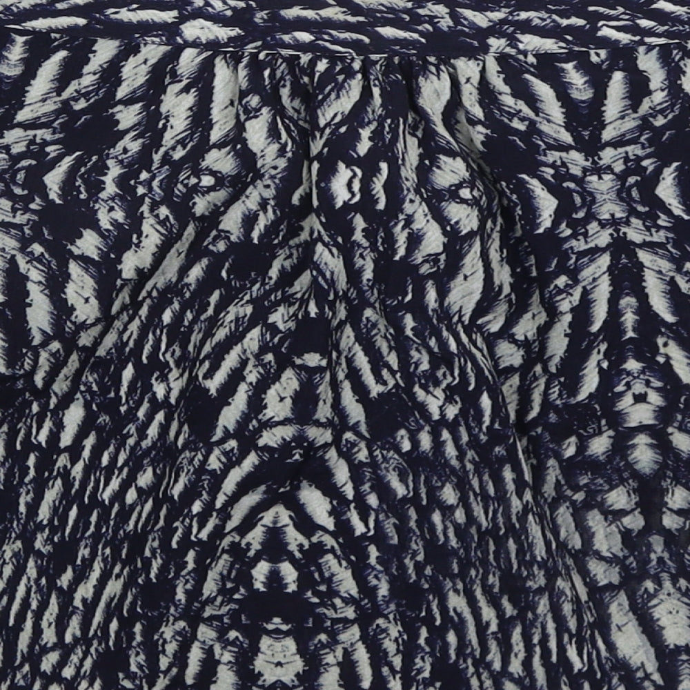 Marks and Spencer Womens Blue Animal Print Polyester Mini Skirt Size 12   Zip