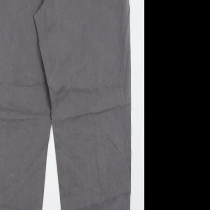 Monogram Womens Grey  Lyocell Trousers  Size 14 L26 in Regular Hook & Eye