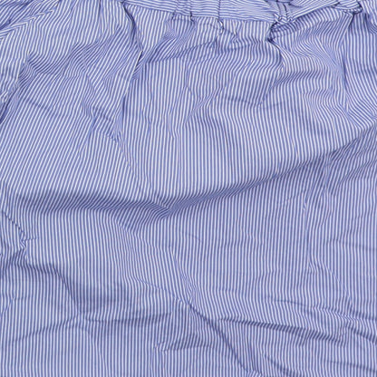 TU Womens Blue Striped Cotton Basic Blouse Size 8 Off the Shoulder