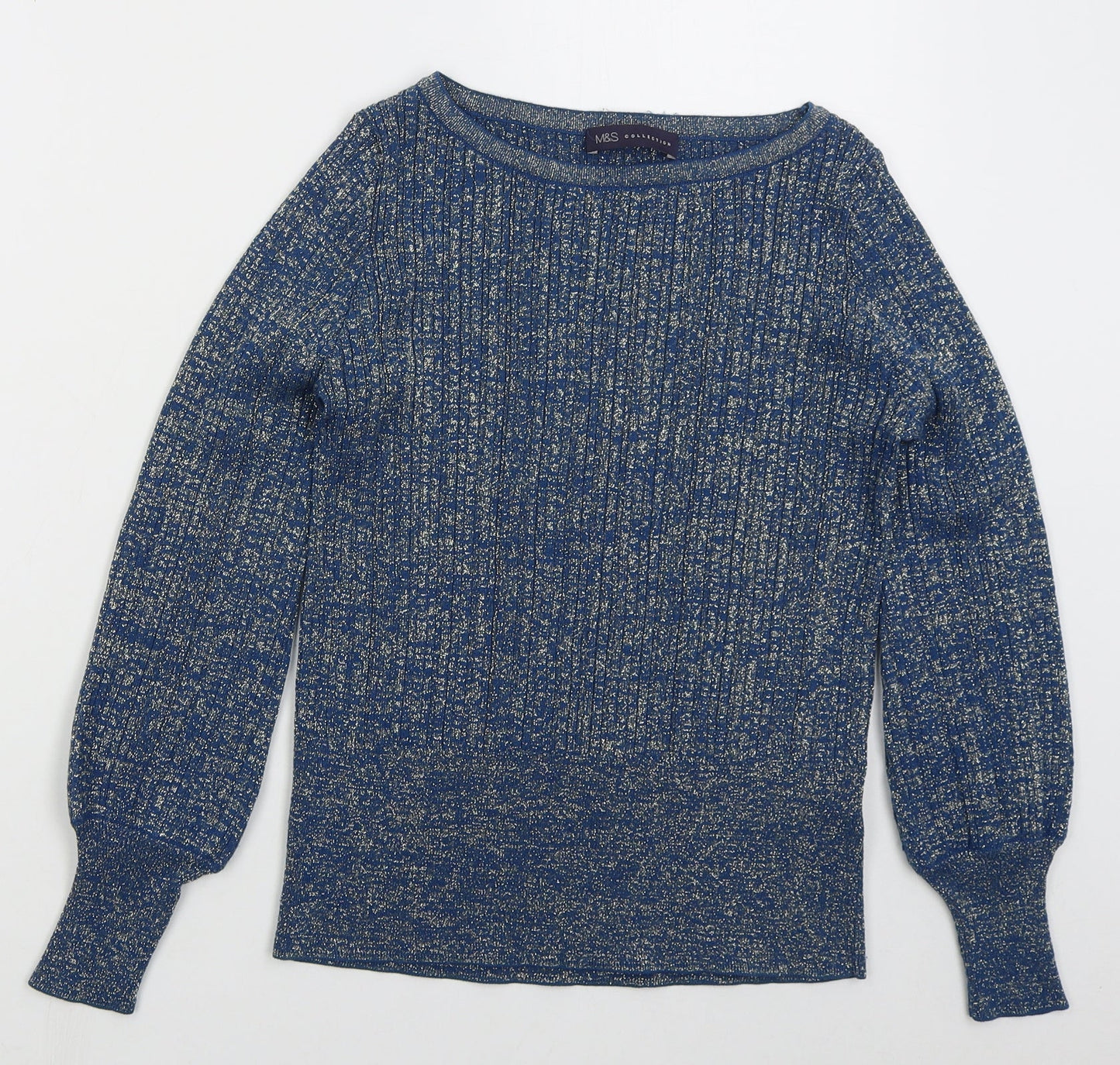 Womens UK Size S Marks and Spencer Blue Pullover Jumper